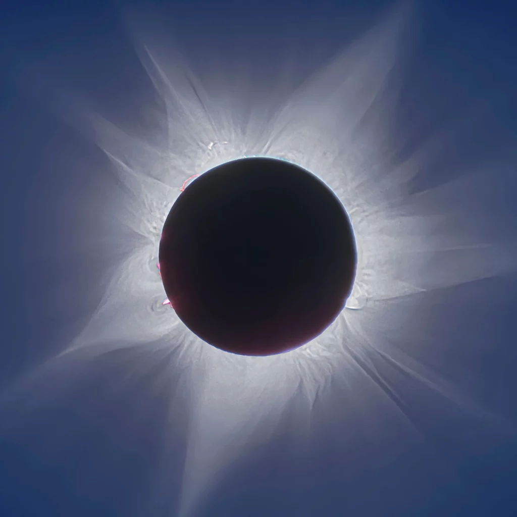 Solar Eclipse blue background with outer glow