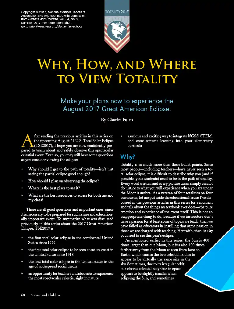 Why, How, and Where to View Totality - poster